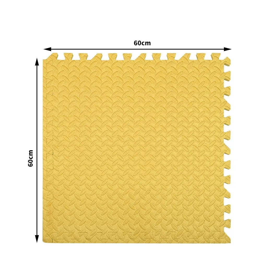 BoPeep EVA Foam Kids Play Mat Floor Kid Crawling Interlocking Home Yellow 60x60