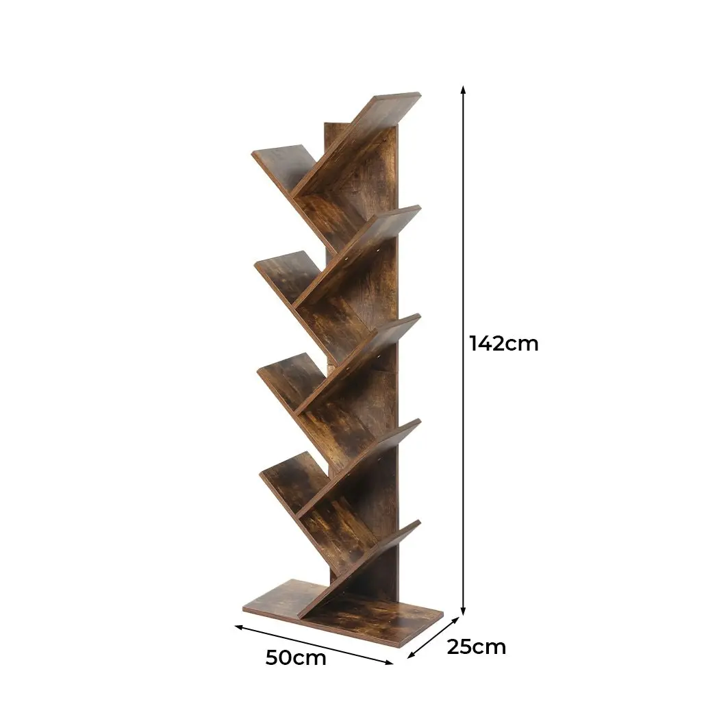 Levede Bookshelf  Wooden Tree Bookcase 8-Tier  Storage Home Decor Display Stand