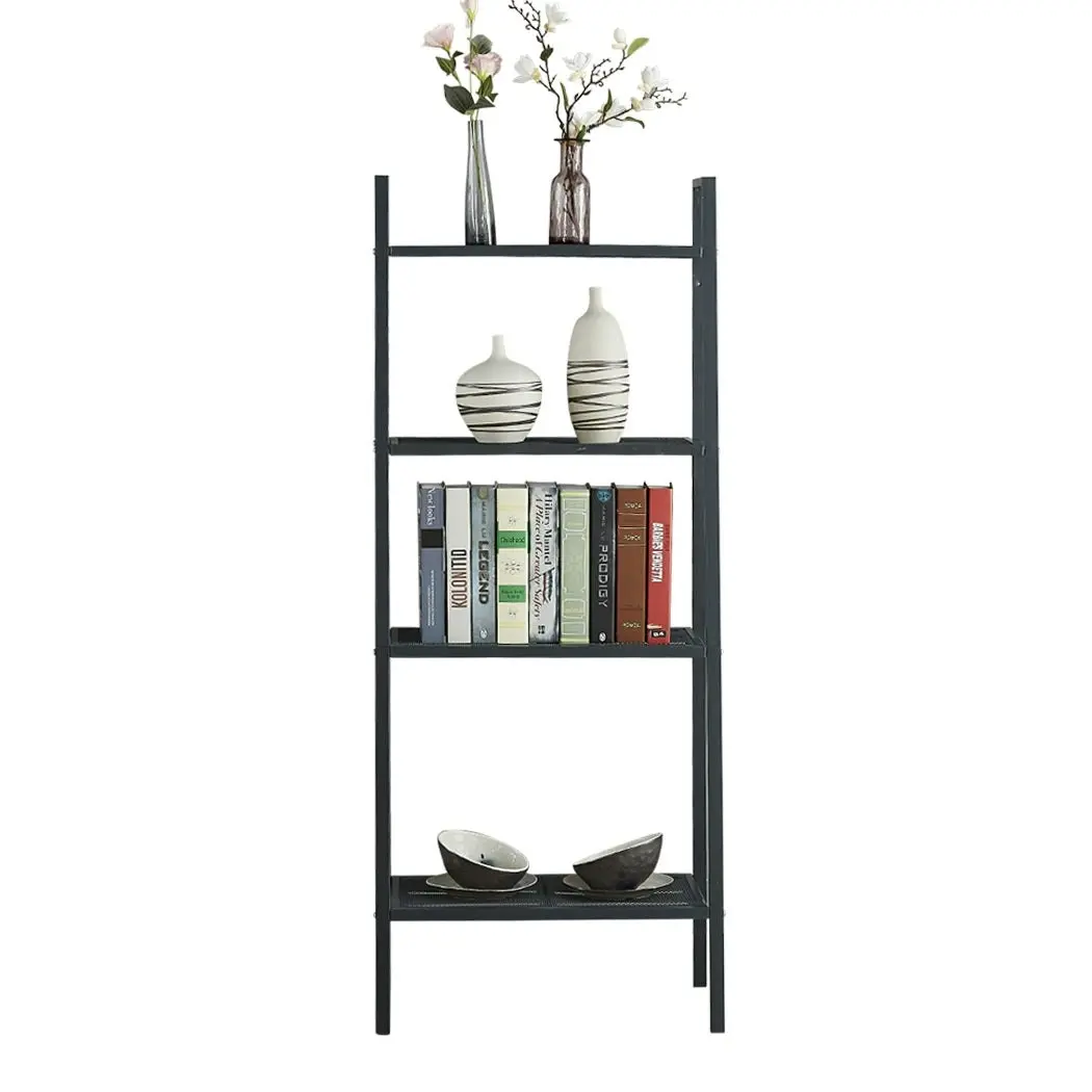 Bookshelf 4 Tier Ladder Shelf Unit  Bookcase Book Storage Display Rack Stand BK