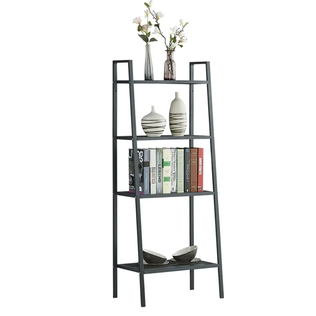 Bookshelf 4 Tier Ladder Shelf Unit  Bookcase Book Storage Display Rack Stand BK