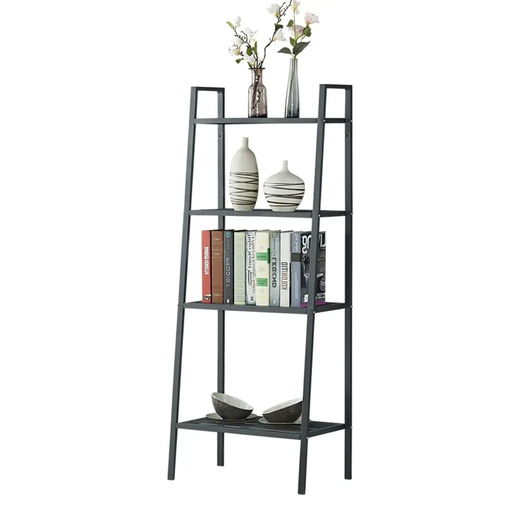 Bookshelf 4 Tier Ladder Shelf Unit  Bookcase Book Storage Display Rack Stand BK