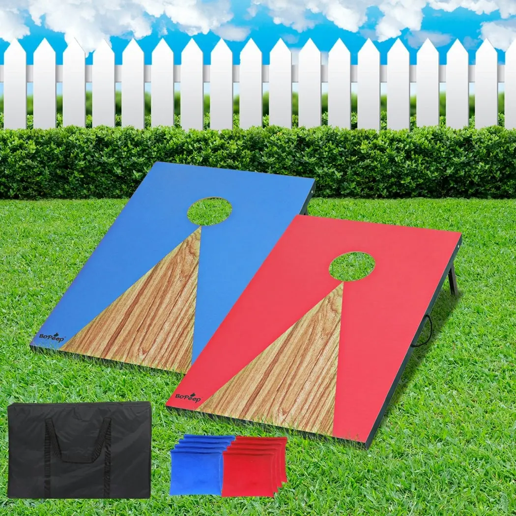 BoPeep 2PCS Kids Bean Bag Toss Cornhole Game Set Children Wooden Outdoor Toys