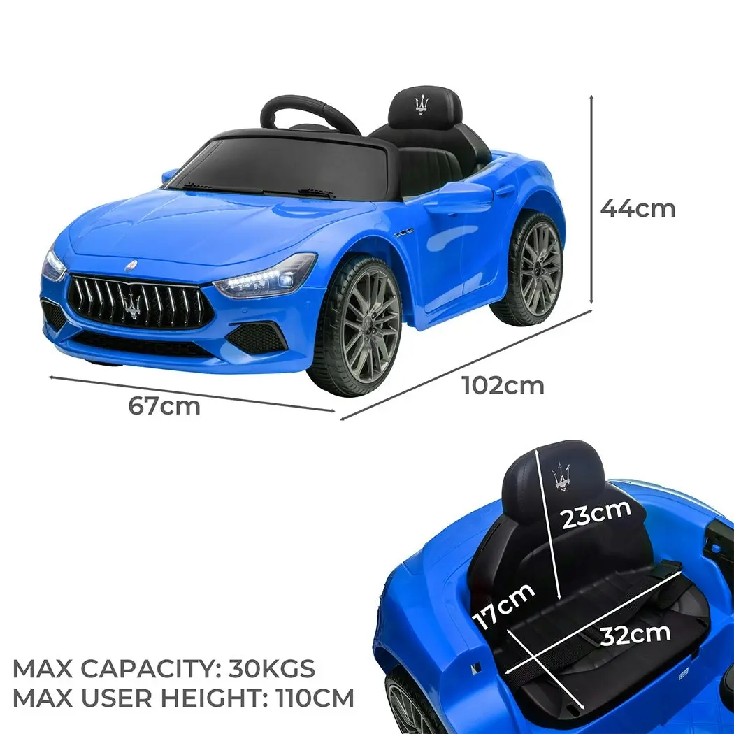 Traderight Group  Kids Ride On Car Maserati Licensed Electric Dual Motor Toy Remote Control Blue