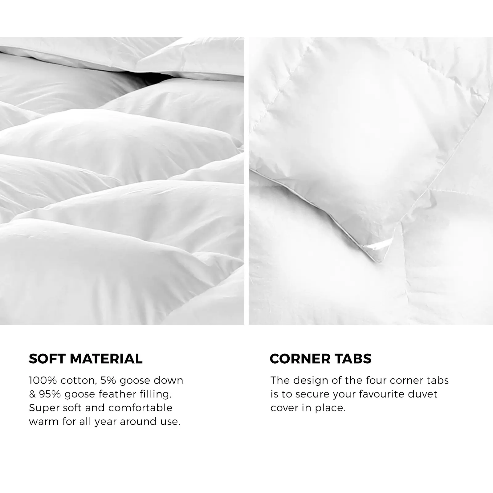 Bedra Goose Down Feather Quilt 500GSM Winter Summer Duvet Doona Double