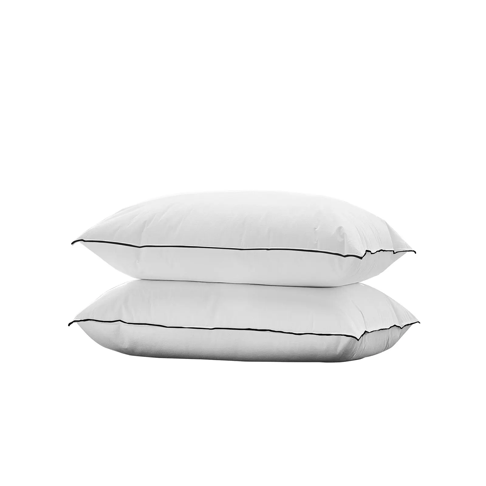 Bedra Pillow Duck Feather Down Pillows Cotton Cover Standard - Twin Pack