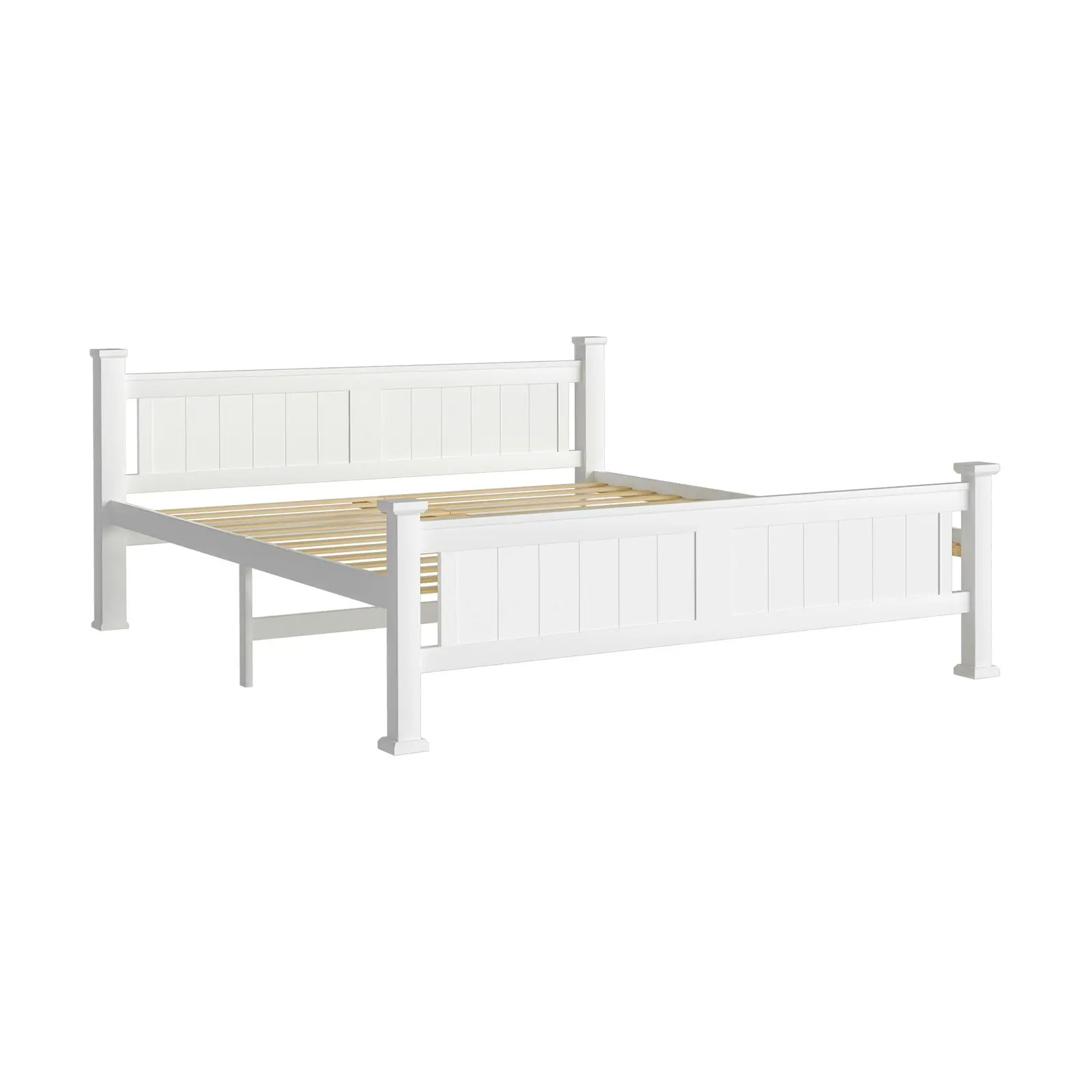 Oikiture Bed Frame Double Size Pine Wooden Timber Base Platform Bedroom