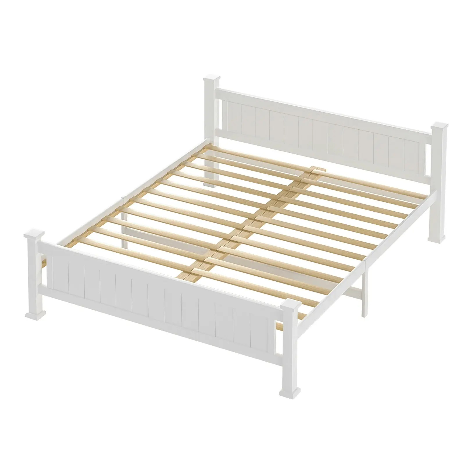 Oikiture Bed Frame Double Size Pine Wooden Timber Base Platform Bedroom