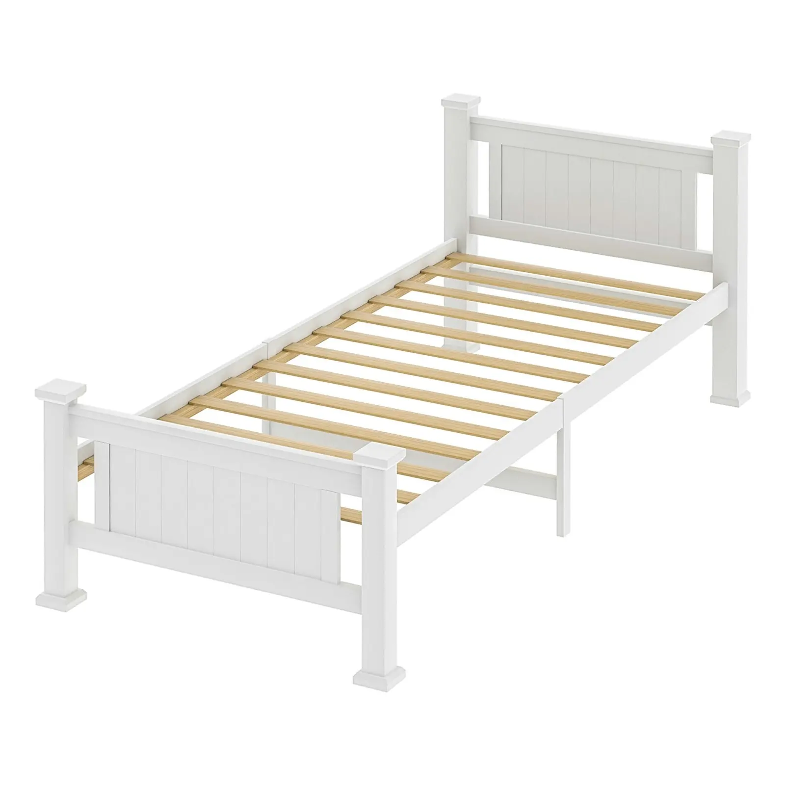 Oikiture Bed Frame Single Size Pine Wooden Timber Base Platform Bedroom