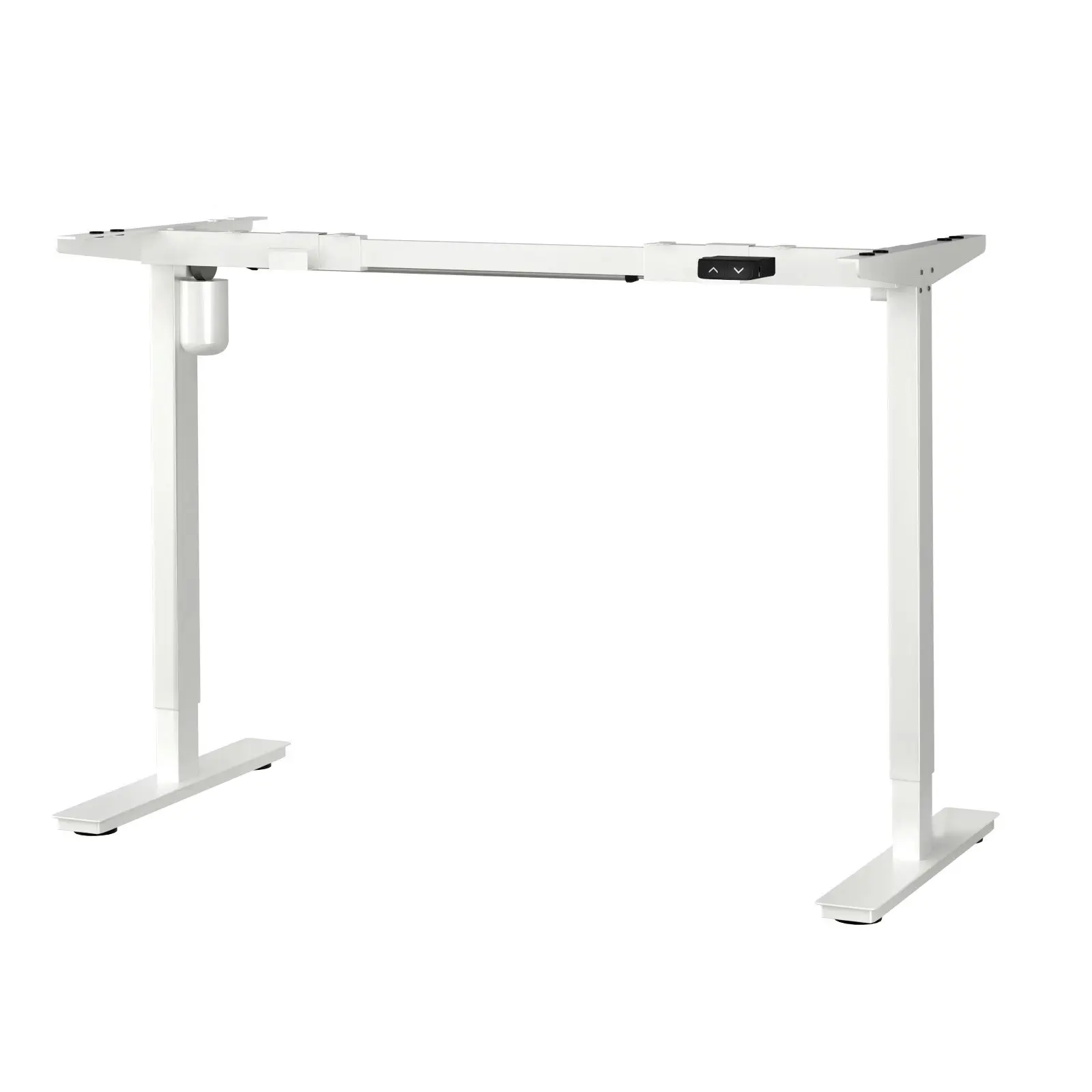 Oikiture Electric Standing Desk Frame Single Motor Height Adjustable Sit Stand White