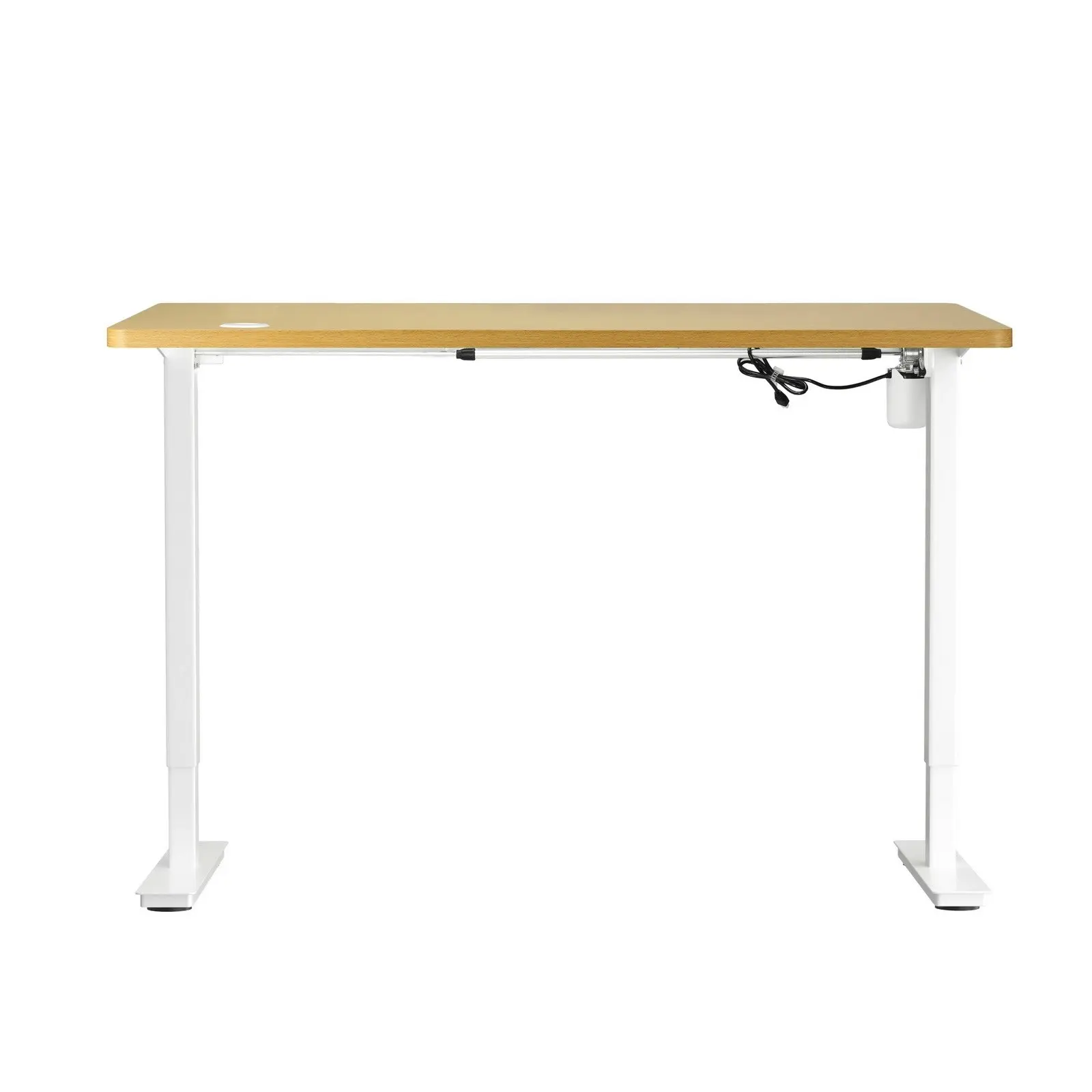 Oikiture 140CM Electric Standing Desk Single Motor Table Top OAK