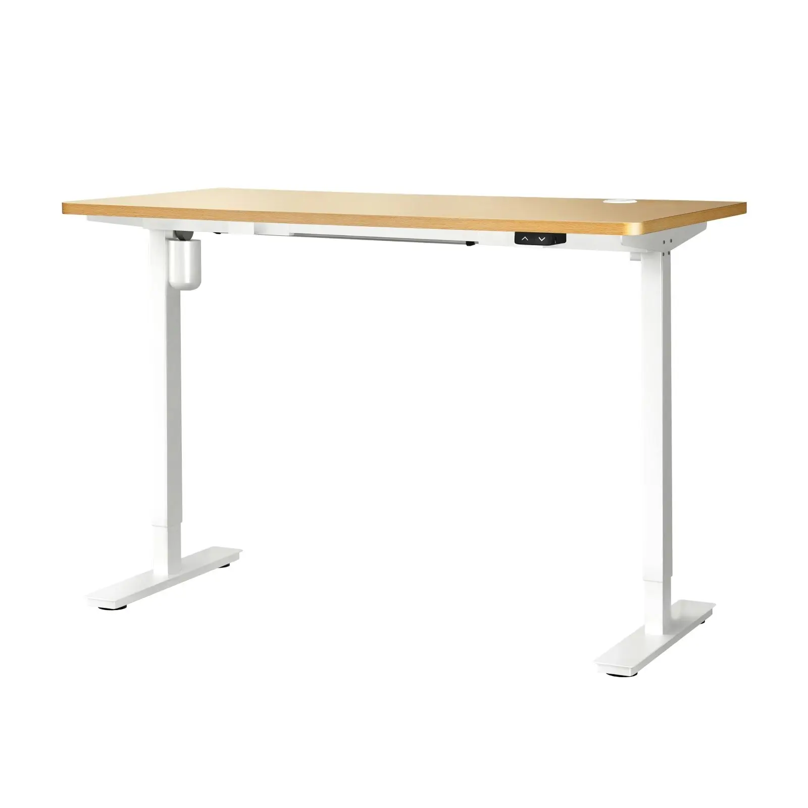 Oikiture 140CM Electric Standing Desk Single Motor Table Top OAK