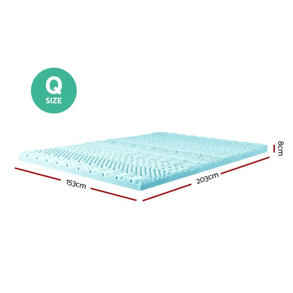 Giselle Bedding Memory Foam Mattress Topper 11-Zone 8cm Queen