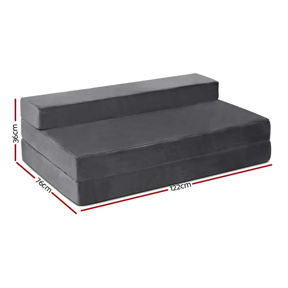 Giselle Bedding Foldable Mattress Folding Foam Bed Mat Double Grey