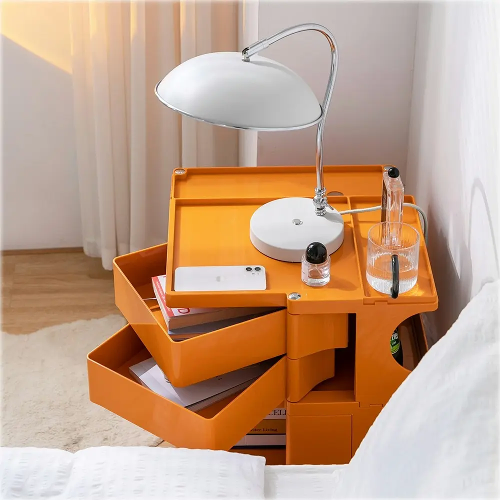 ArtissIn Storage Trolley Bedside Table 3 Tier Cart Boby Replica Orange