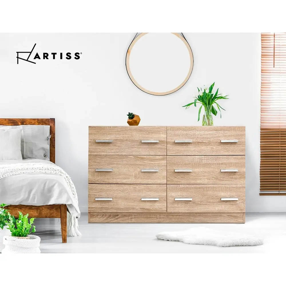 Artiss 6 Chest of Drawers - VEDA Pine