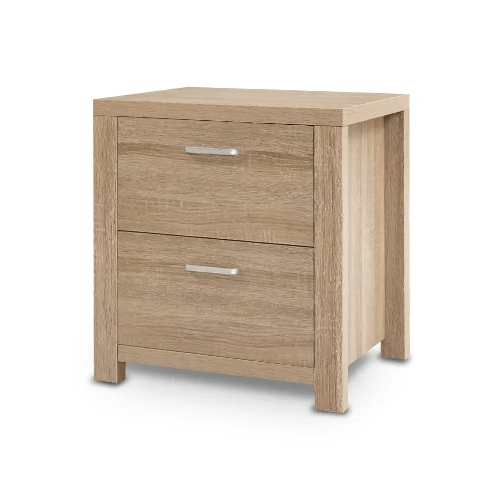 Artiss Bedside Table 2 Drawers - MAXI Pine