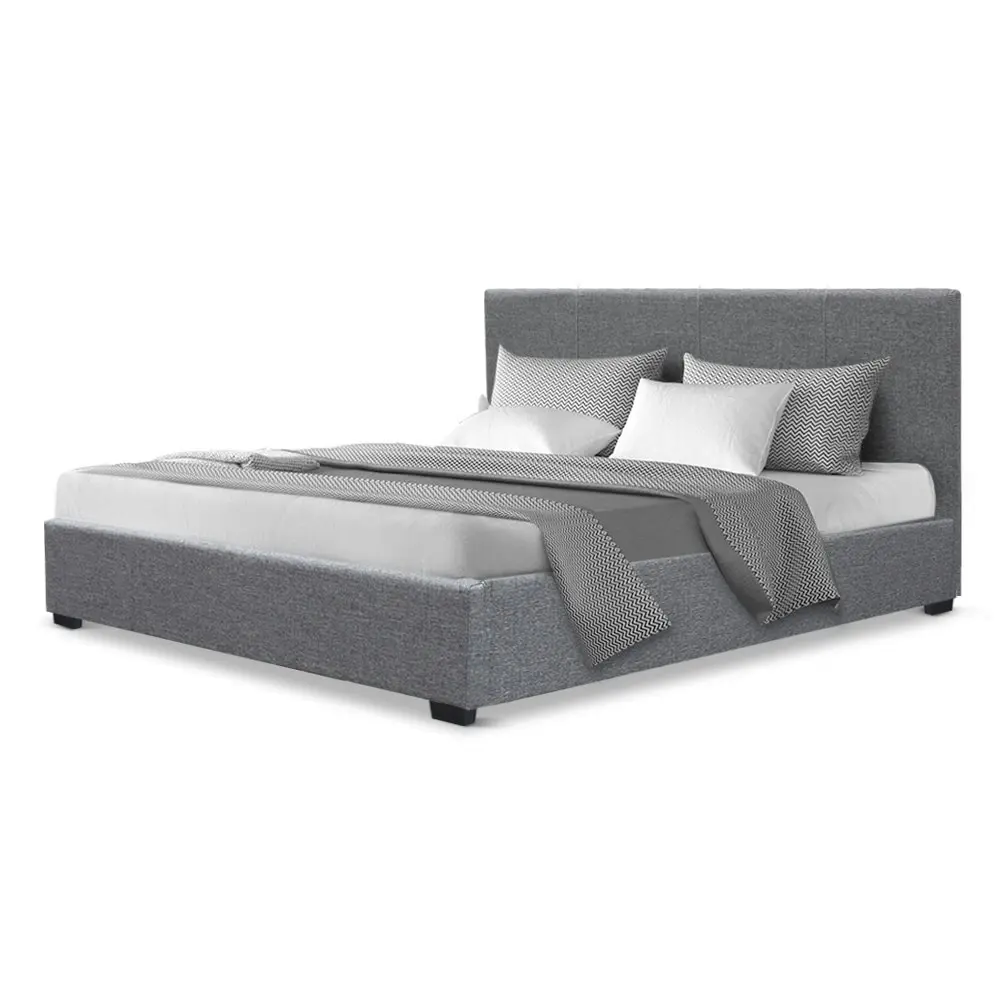 Artiss Bed Frame Double Size Gas Lift Grey NINO