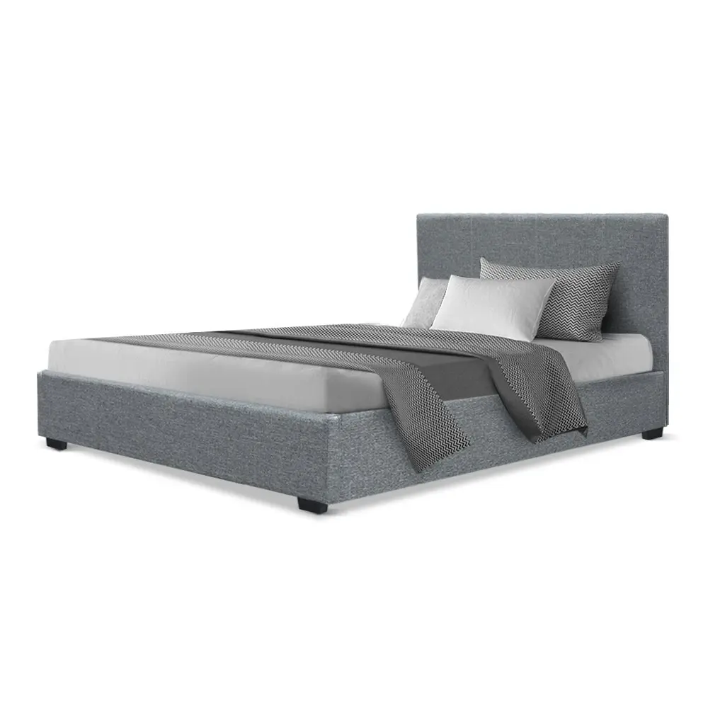 Artiss Bed Frame King Single Size Gas Lift Grey NINO