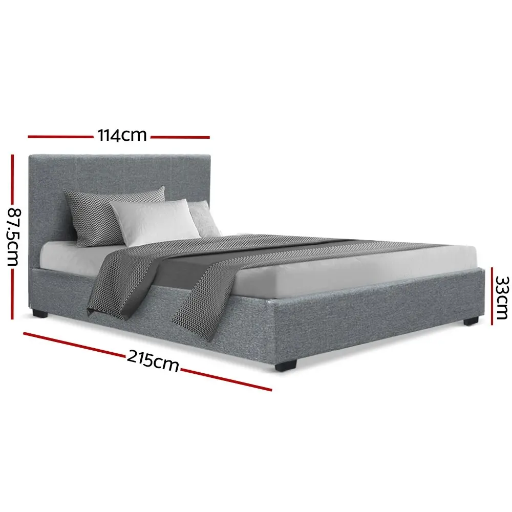 Artiss Bed Frame King Single Size Gas Lift Grey NINO