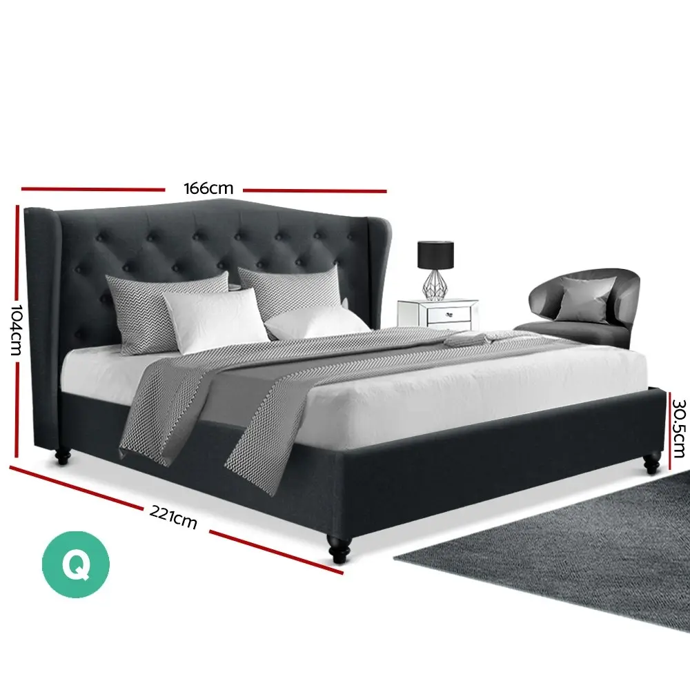 Artiss Bed Frame Queen Size Charcoal PIER