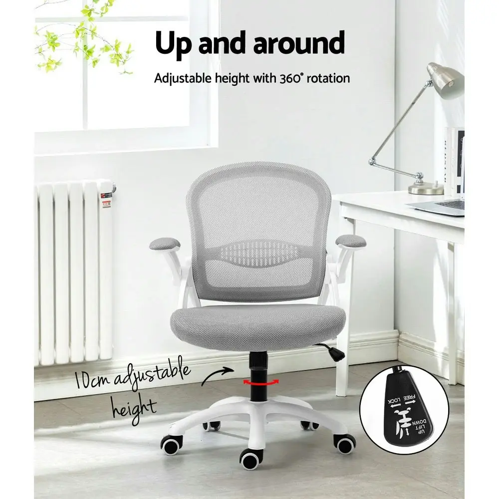 Artiss Mesh Office Chair Mid Back Grey