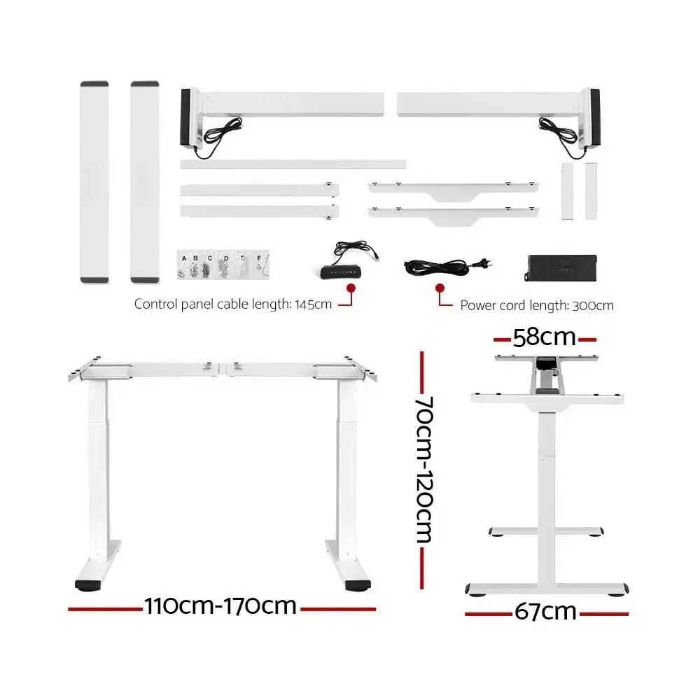 Artiss Standing Desk Motorised Dual Motor 120CM Rustic Brwon