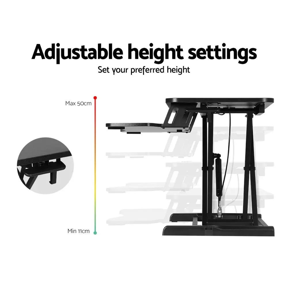 Artiss Standing Desk Riser Height Adjustable Black 80CM