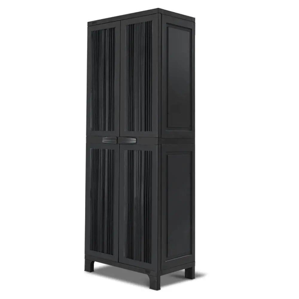 Gardeon Outdoor Storage Cabinet Box 173cm Lockable Cupboard Sheds Garage Adjustable Black