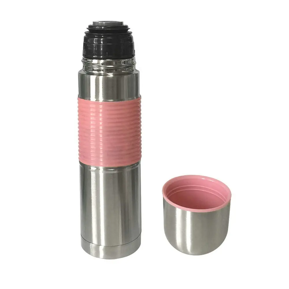 2x Stainless Steel 500ml Double Wall Vacuum Insulated Travel Flask Bottle/Cup PK