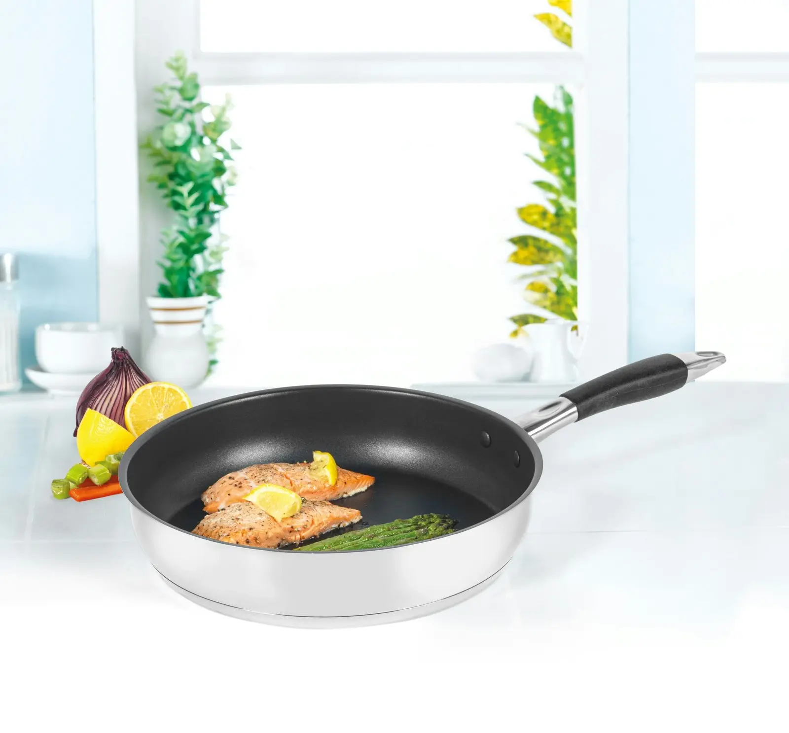 Salter 28cm Stainless Steel Non-Stick Frypan Induction/Gas Frying Pan Cookware