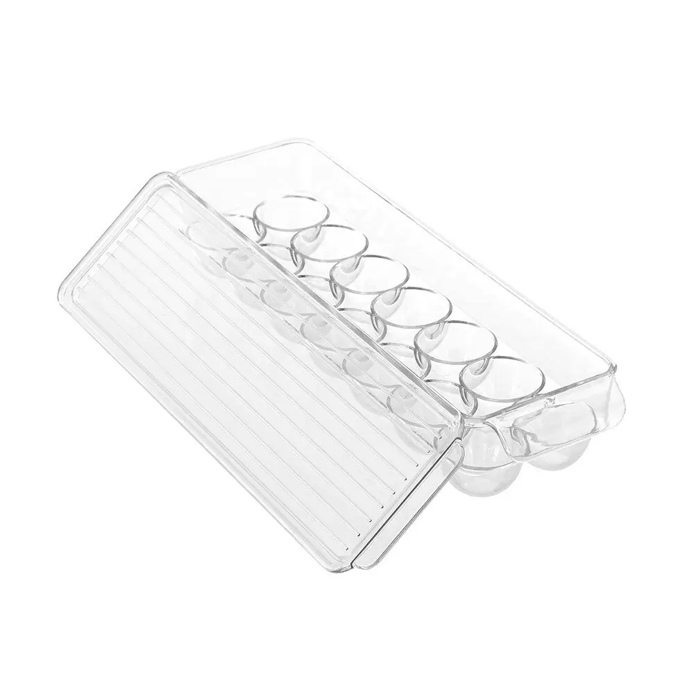 Boxsweden Crystal 14-Egg 36.5cm Container Fridge Organiser Tray Holder Clear