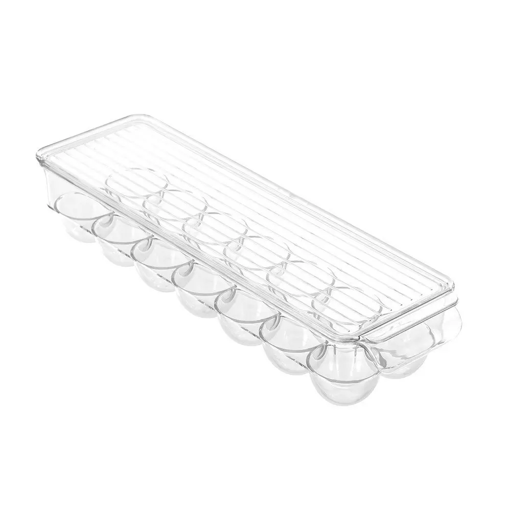 Boxsweden Crystal 14-Egg 36.5cm Container Fridge Organiser Tray Holder Clear