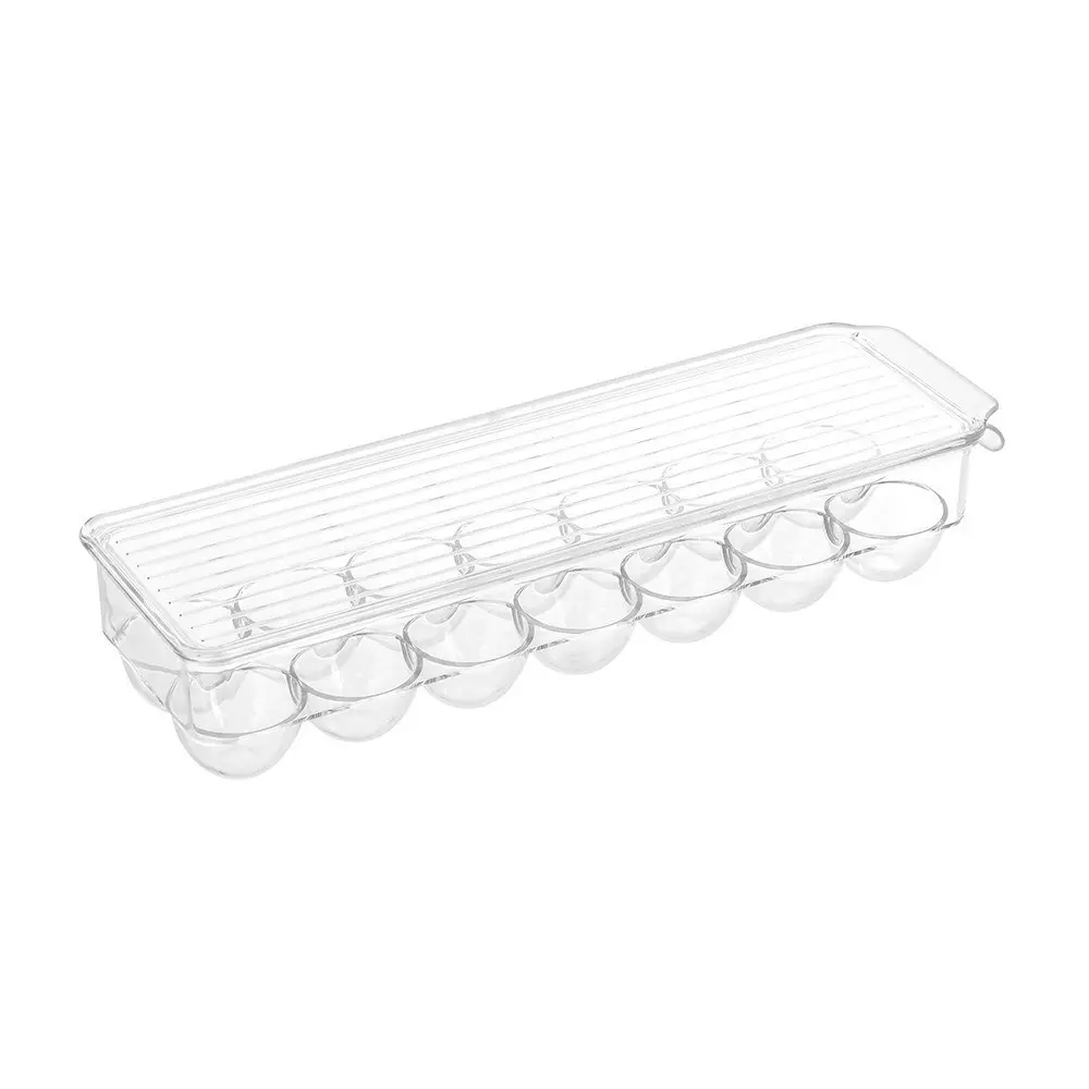 Boxsweden Crystal 14-Egg 36.5cm Container Fridge Organiser Tray Holder Clear