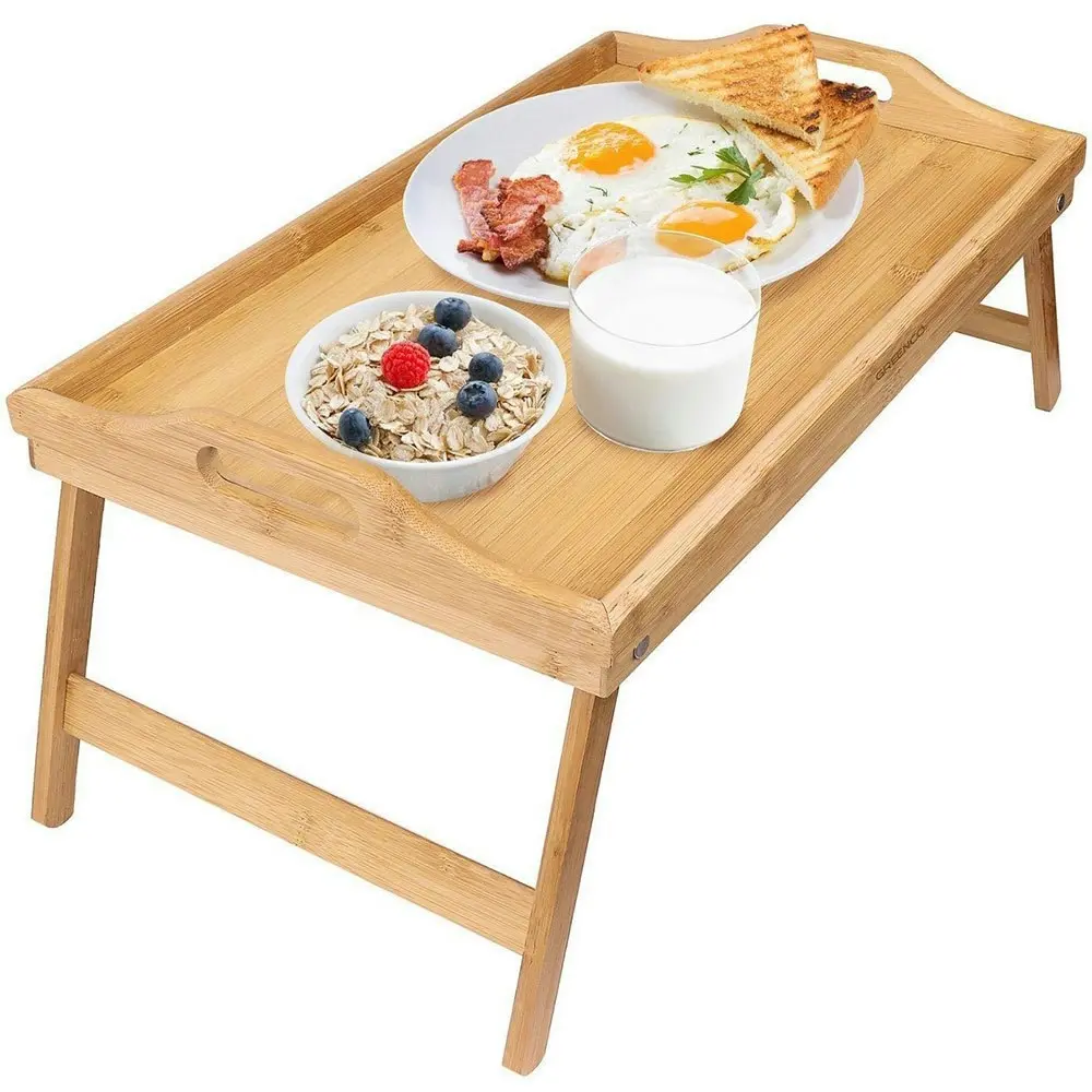 Bamboo Folding Food/Breakfast/Dinner Bed Tray Lap Desk Serving/TV Table