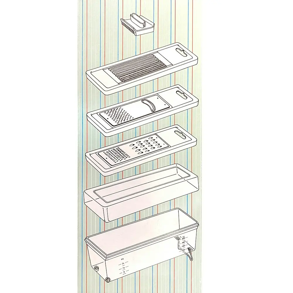 6in1 Food Slicer/Cutter/Grater Set w/ Storage Container Vegetables/Fruits/Cheese