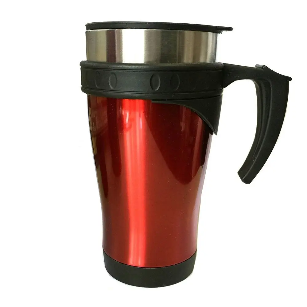 Stainless Steel Vacuum Flask 450ml Mug/500ml Bottle w/ Double Wall Cup Set Red