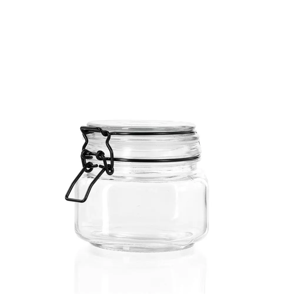 3x Lemon & Lime Fido 500ml/11cm Glass Clip Jar Canister Storage/Container Clear