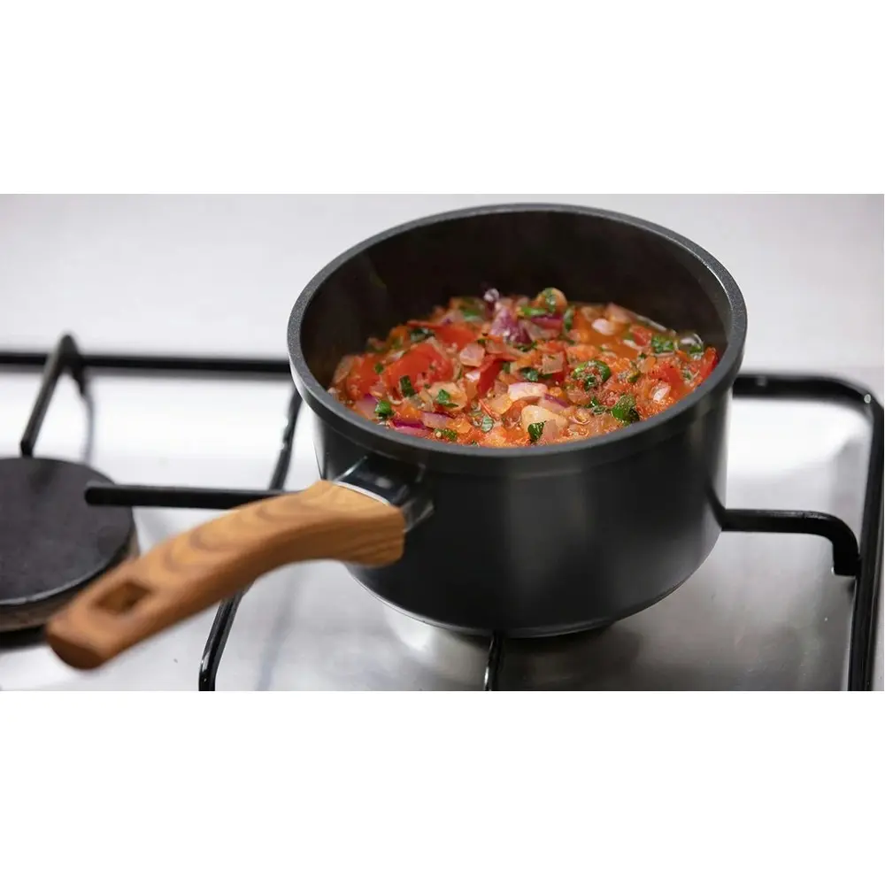 Taste The Difference Gourmet 18cm Saucepan Cooking Non-Stick Pot w/Glass Lid