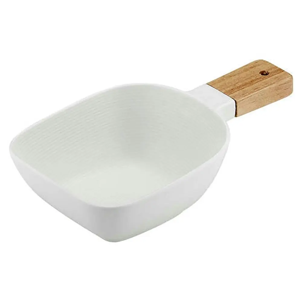 Ladelle Linear Texture White 23cm Porcelain Bowl Food Dish w/ Serve Stick Small