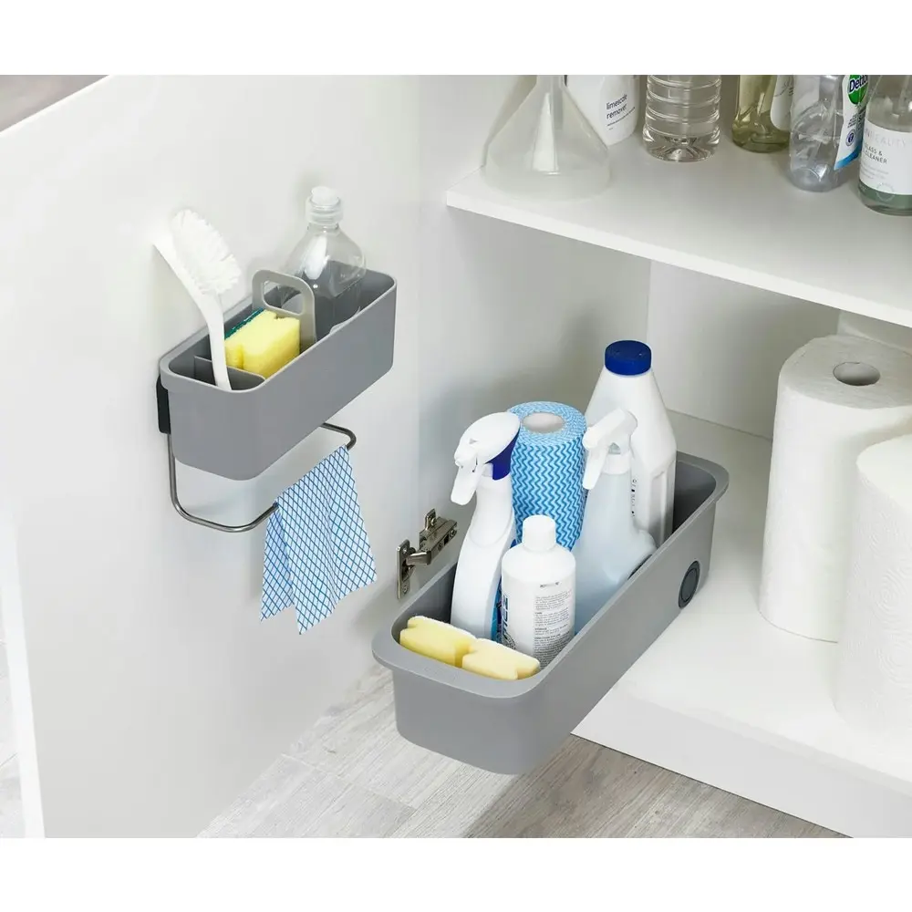 Joseph Joseph DoorStore 24cm In-Cupboard Mounted Sink/Towel Caddy Storage Grey