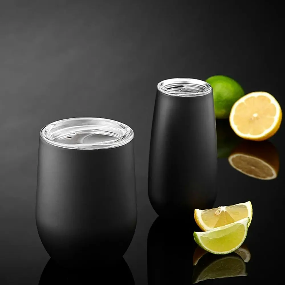 2pc Tempa Sawyer After Hours Wine/Champagne Tumbler Set Hot/Cold Matte Black