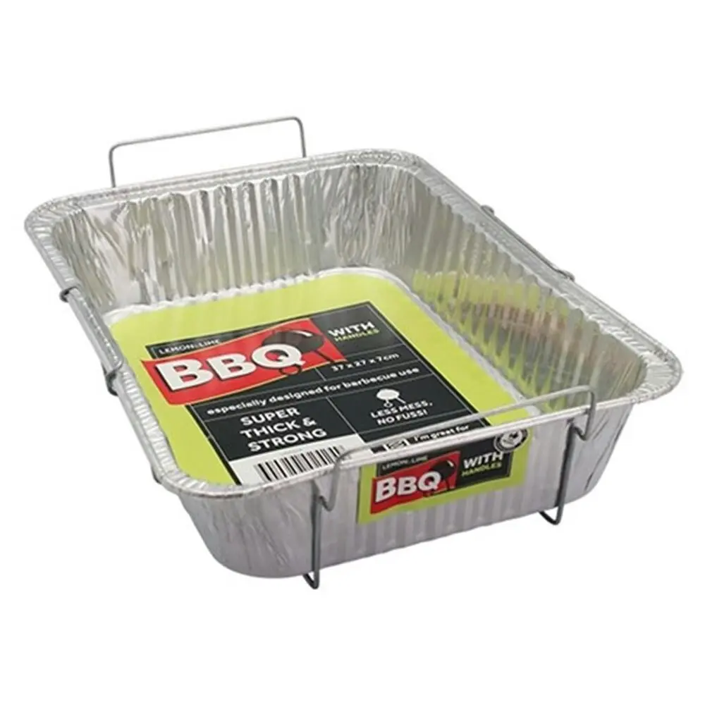 5PK Lemon And Lime 37cm Aluminium BBQ Foil Tray Food Container w/Wire Handles SL