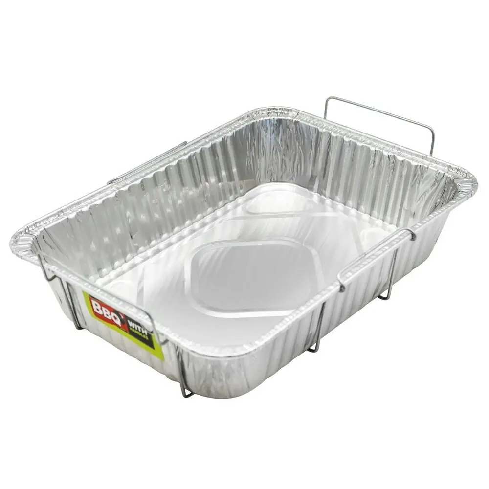 5PK Lemon And Lime 37cm Aluminium BBQ Foil Tray Food Container w/Wire Handles SL