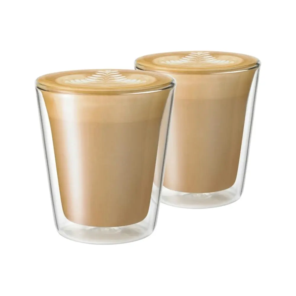 2pc Breville 200ml The Latte Duo Glasses Borosilicate Heat Resistant Glass Clear