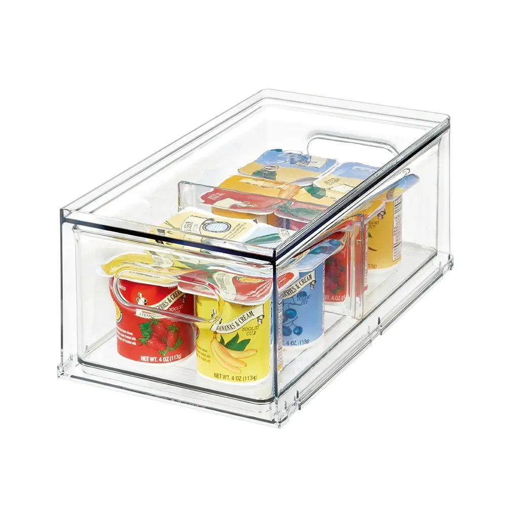 Idesign The Home Edit Stackable Organiser Divided Fridge Drawer w/Pull Handles