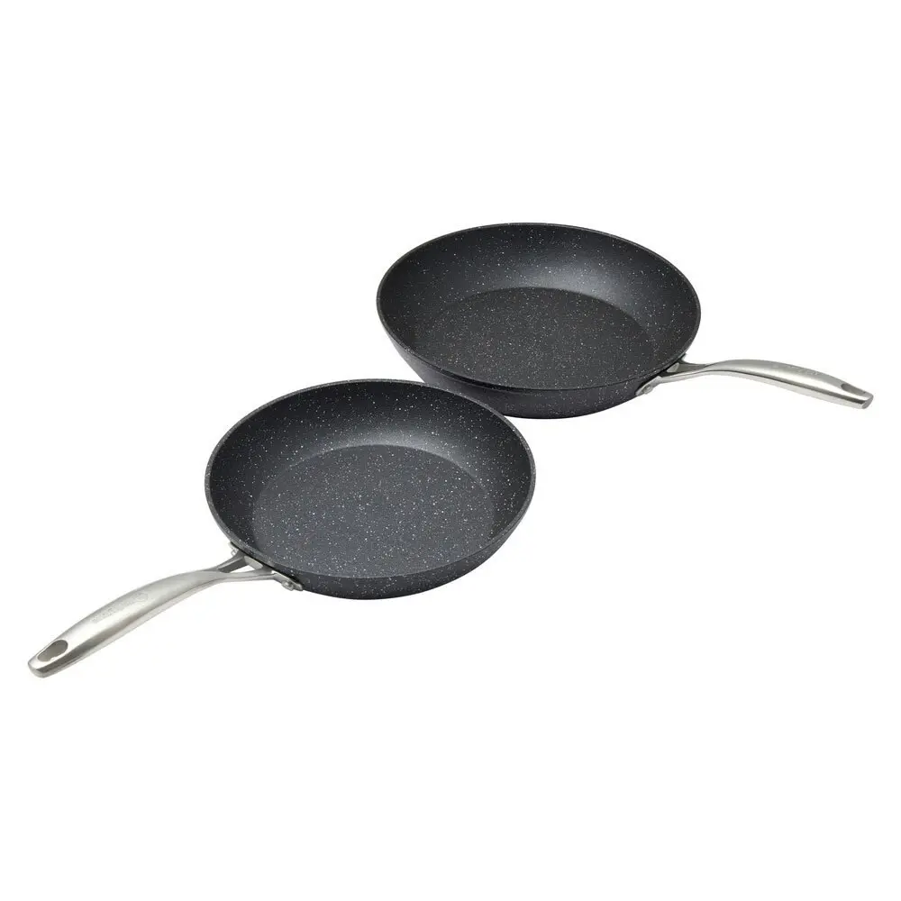 2pc Westinghouse 24cm/28cm Frypan Set Multi-Layer Non-Stick Home Cooking Black