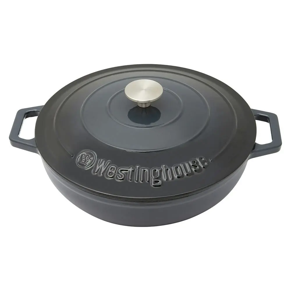 Westinghouse 4L 30cm Shallow Round Cast Iron Pot/Dish Induction Cooking Ombre GR