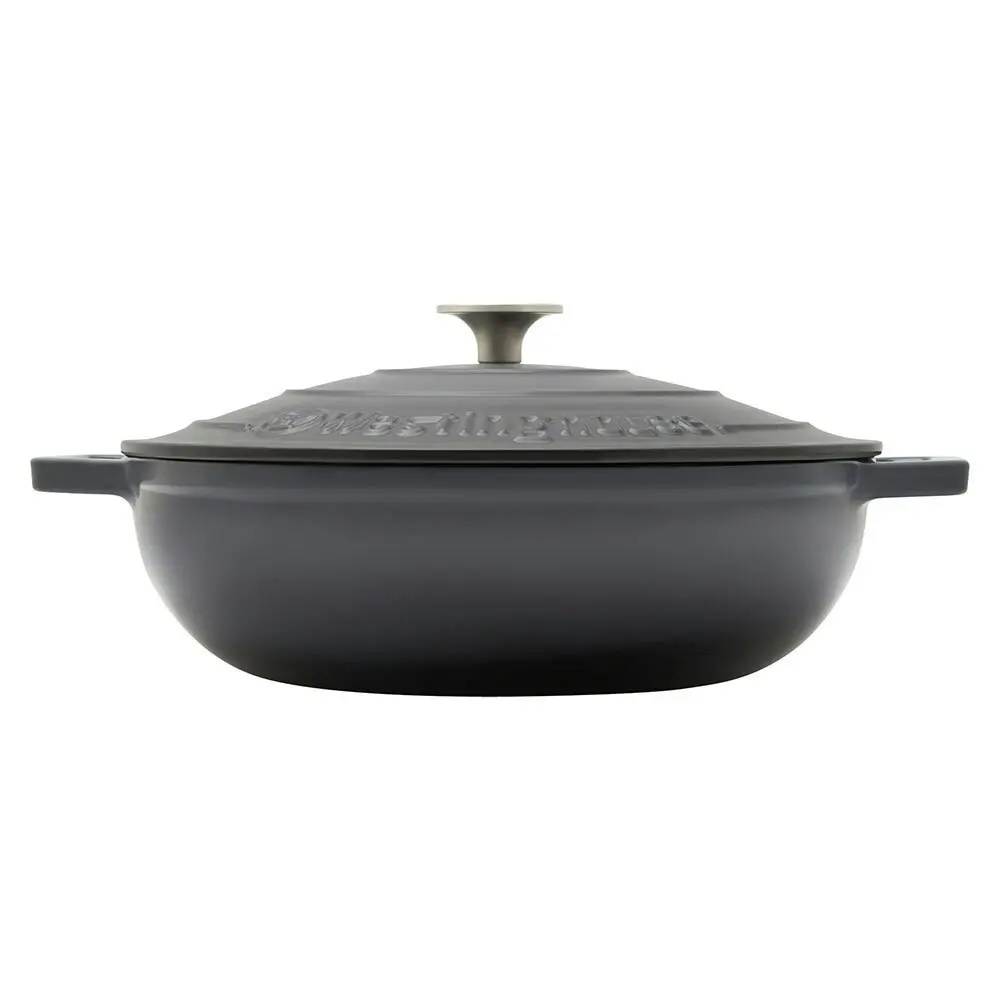 Westinghouse 4L 30cm Shallow Round Cast Iron Pot/Dish Induction Cooking Ombre GR