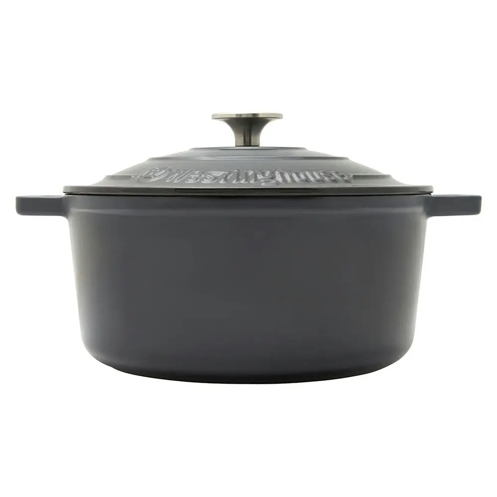 Westinghouse 5L 25cm Round Cast Iron Pot/Dish Induction Food/Cooking Ombre Grey