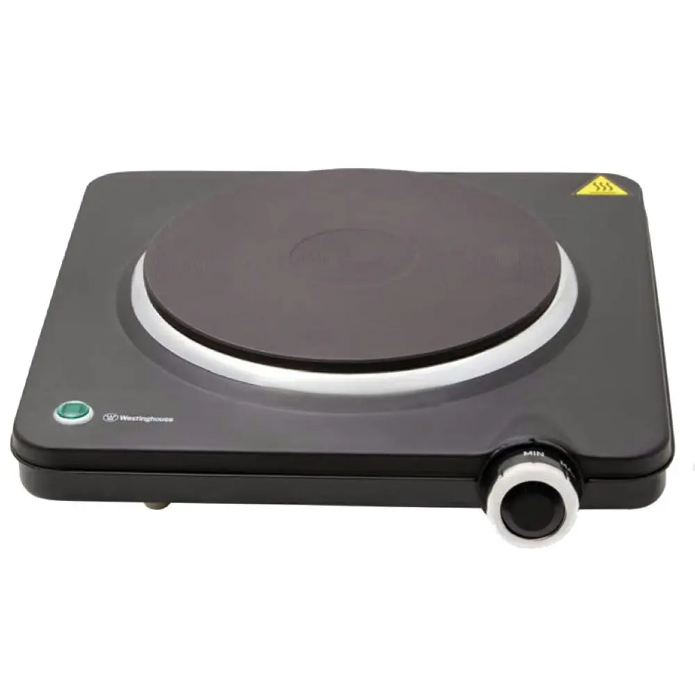 Westinghouse 27cm Electric 1500W Single Portable Hotplate/Cooktop/Cooker Black